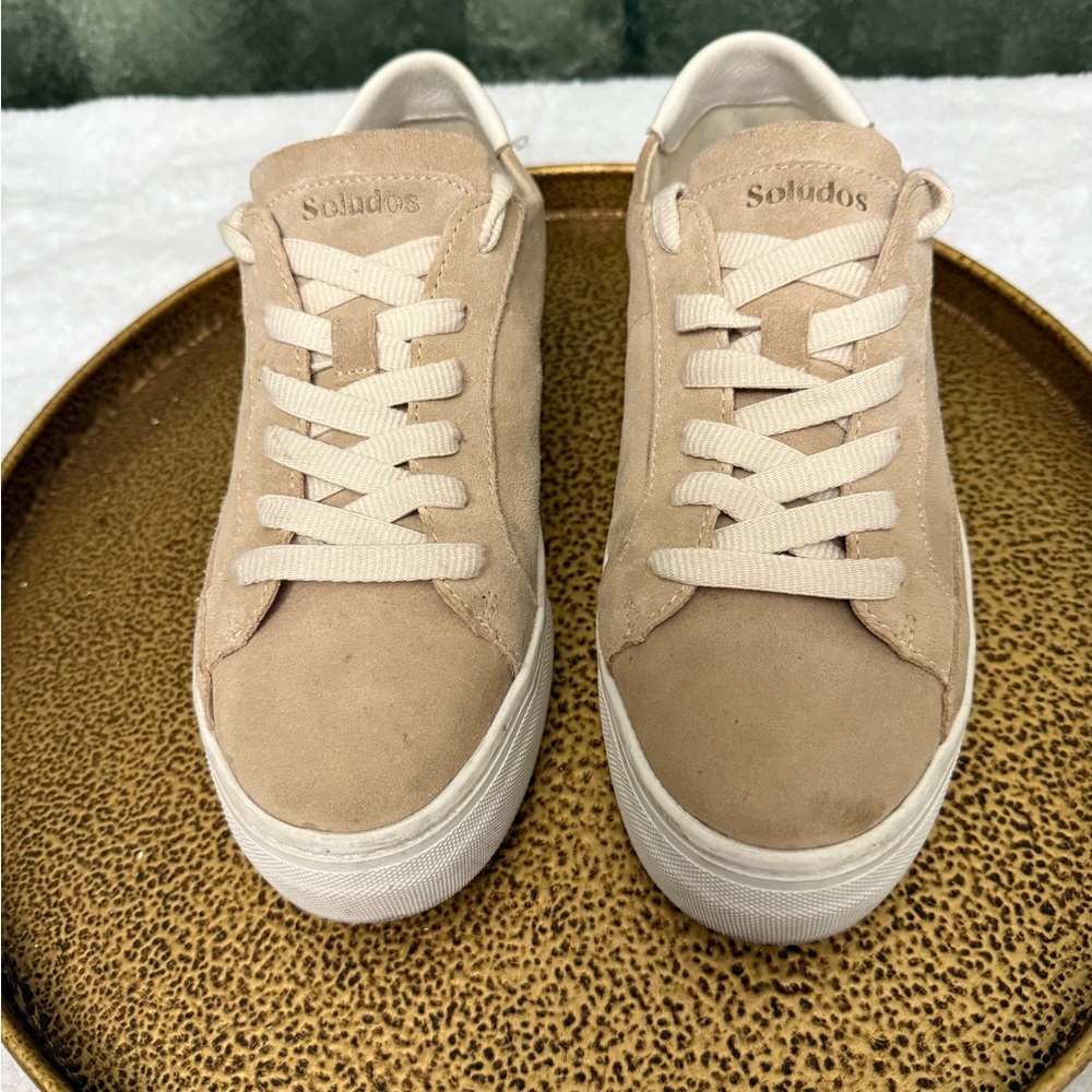 Soludos Women's Beige Lace-Up Sneakers
